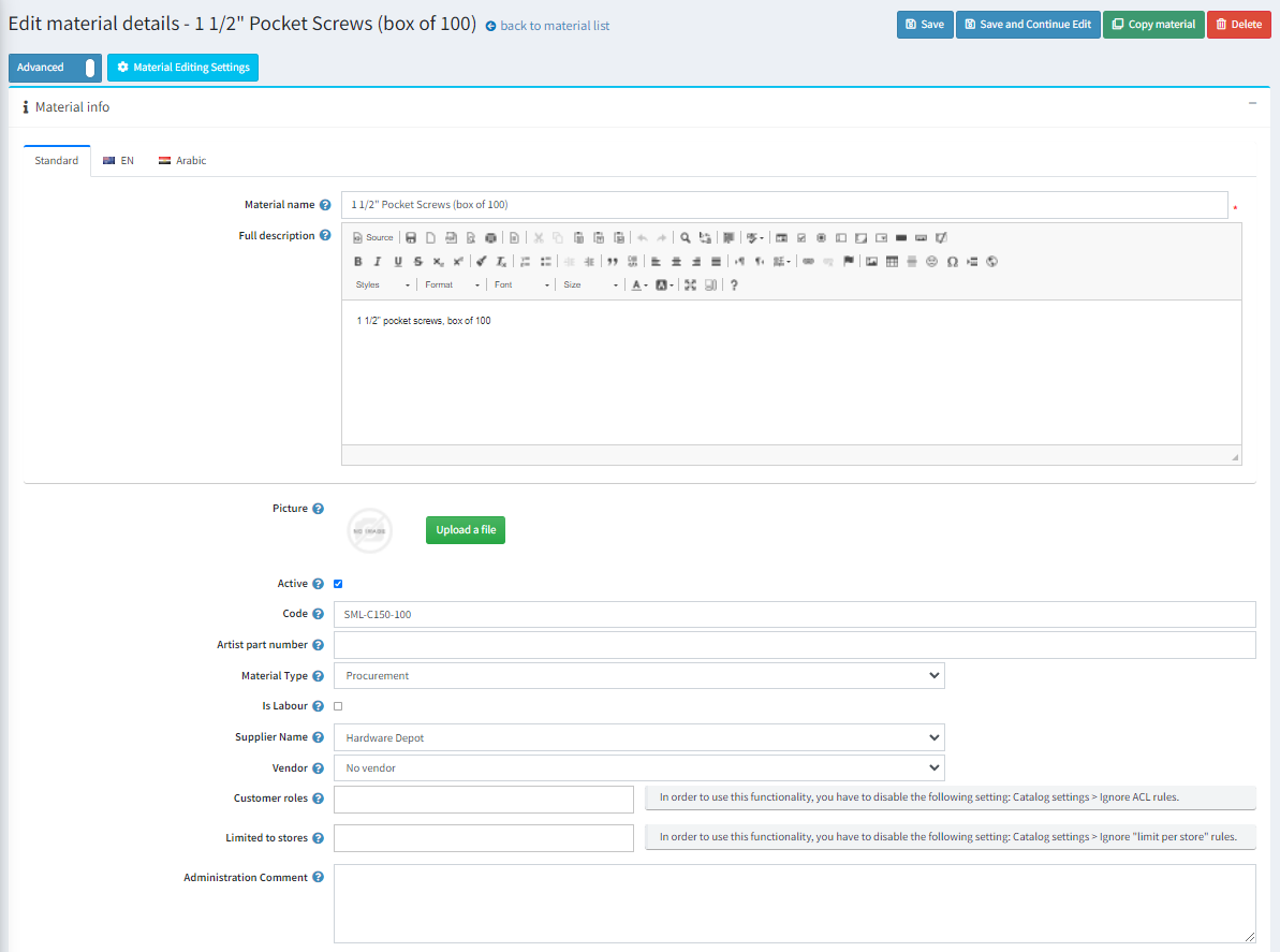 Select Systems International.Materials Management System (Bill of